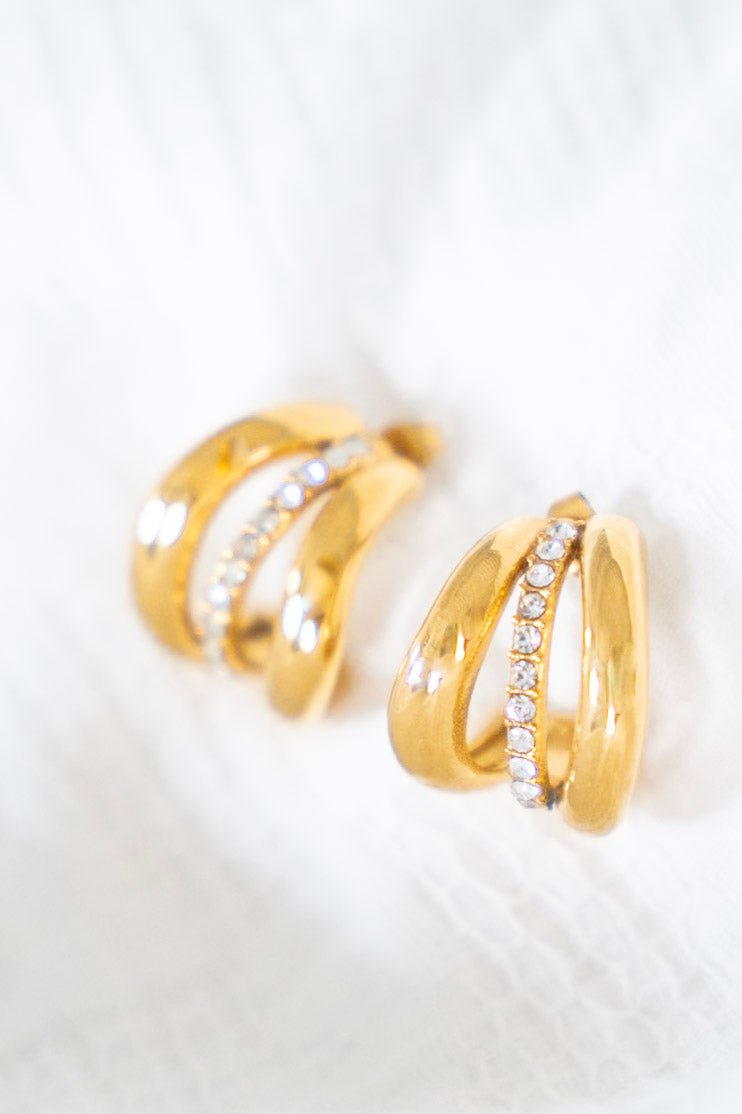 Tania Trio Half Hoop Earrings - Love Marlow