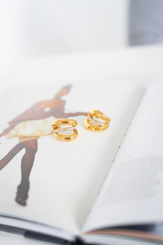 Tania Trio Half Hoop Earrings - Love Marlow