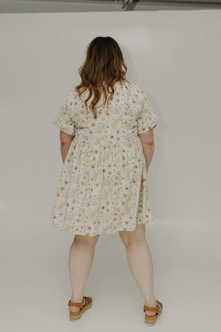 TEXTURED CHIFFON BUTTON FRONT DRESS IN BARE BLOSSOM - Love Marlow