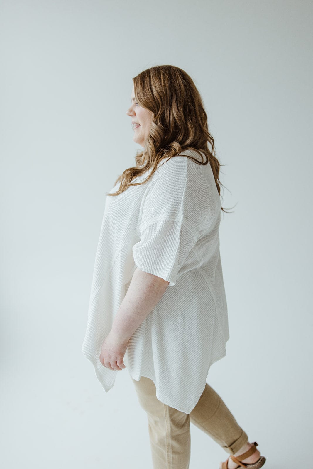 TEXTURED DROPPED SHOULDER TEE - Love Marlow