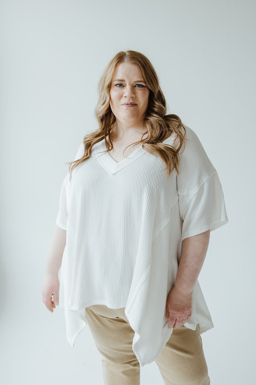 TEXTURED DROPPED SHOULDER TEE - Love Marlow