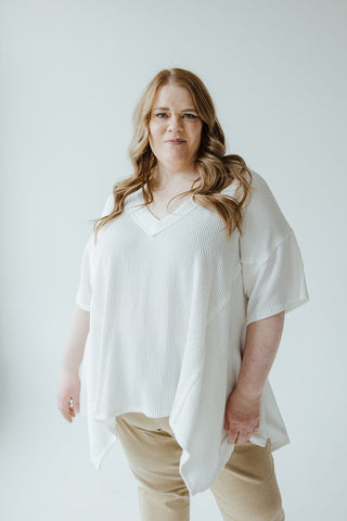 TEXTURED DROPPED SHOULDER TEE - Love Marlow