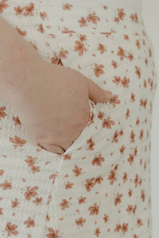 Textured Floral A - Line Midi Skirt – Blush Rosewood - Love Marlow