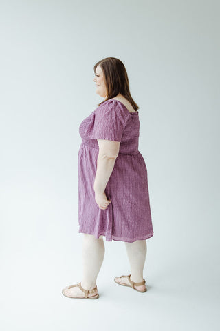 TEXTURED KNEE LENGTH DRESS IN DEWBERRY - Love Marlow
