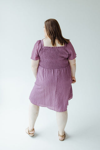 TEXTURED KNEE LENGTH DRESS IN DEWBERRY - Love Marlow