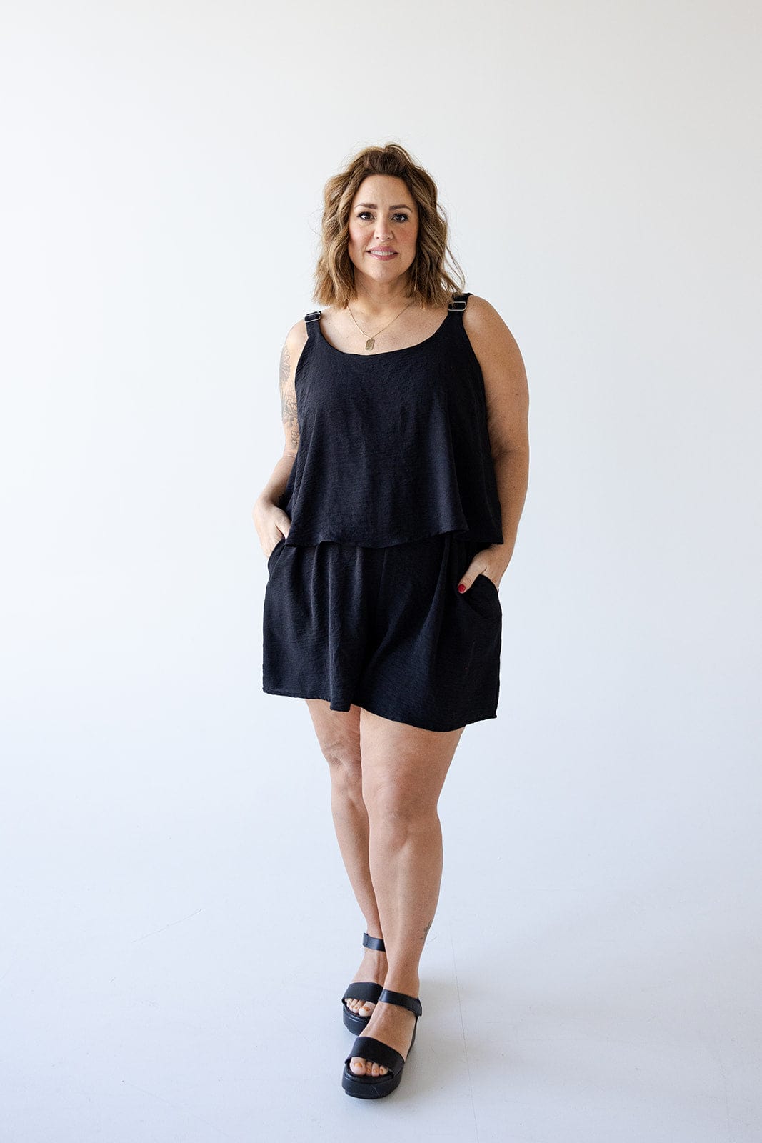 TEXTURED LIGHTWEIGHT ROMPER - Love Marlow
