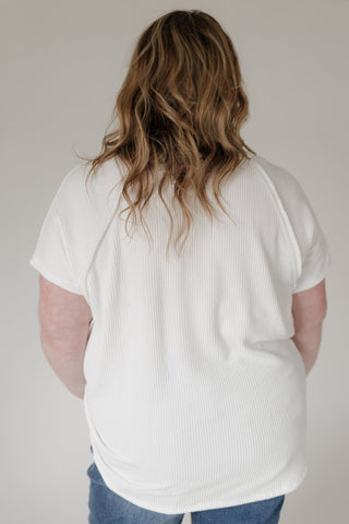 Textured Raglan Sleeve Relaxed Tee – Sun Kissed Ecru - Love Marlow