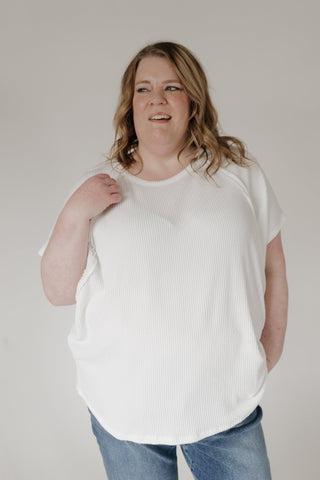 Textured Raglan Sleeve Relaxed Tee – Sun Kissed Ecru - Love Marlow
