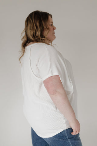 Textured Raglan Sleeve Relaxed Tee – Sun Kissed Ecru - Love Marlow