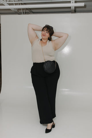 TEXTURED STRAIGHT LEG PANTS - Love Marlow