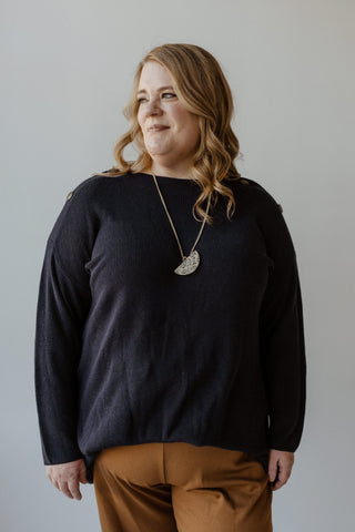 TEXTURED SWEATER DRESS WITH BUTTON DETAIL - Love Marlow