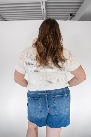 The Artisan Open-Knit Crochet Short Sleeve Sweater - Love Marlow