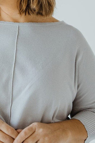 The Dove Center-Seam Knit Sweater – Dove Gray - Love Marlow