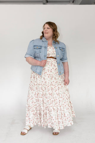 The Sculpted Short Sleeve Stretch Denim Jacket – Medium Light Wash - Love Marlow