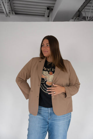 The Signature Tailored Stretch Blazer in Soft Brown - Love Marlow