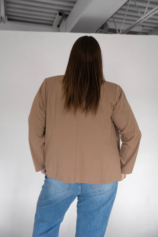 The Signature Tailored Stretch Blazer in Soft Brown - Love Marlow