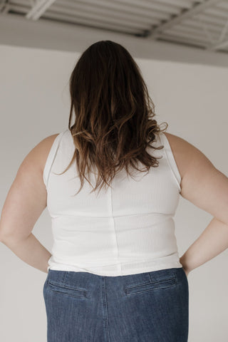 Thermal Round Neck Knit Tank Top – Sun Kissed Ecru - Love Marlow