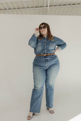 Thin Belt with Gold Accent in Cognac - Love Marlow