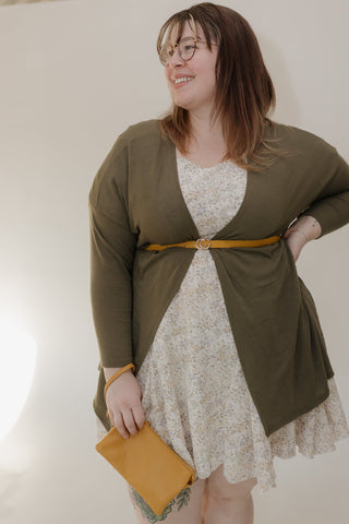 Thin Belt with Gold Accent in Mustard - Love Marlow