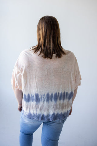 TIE DYE CROPPED TEE IN PEARL - Love Marlow