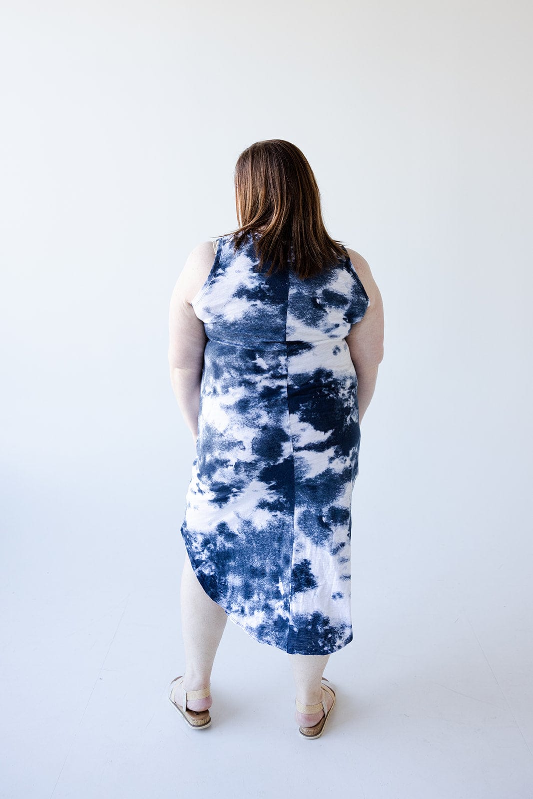 TIE DYE MAXI T-SHIRT DRESS 2x / Marine/ Multi TIE DYE MAXI T-SHIRT DRESS 2x / Marine/ Multi