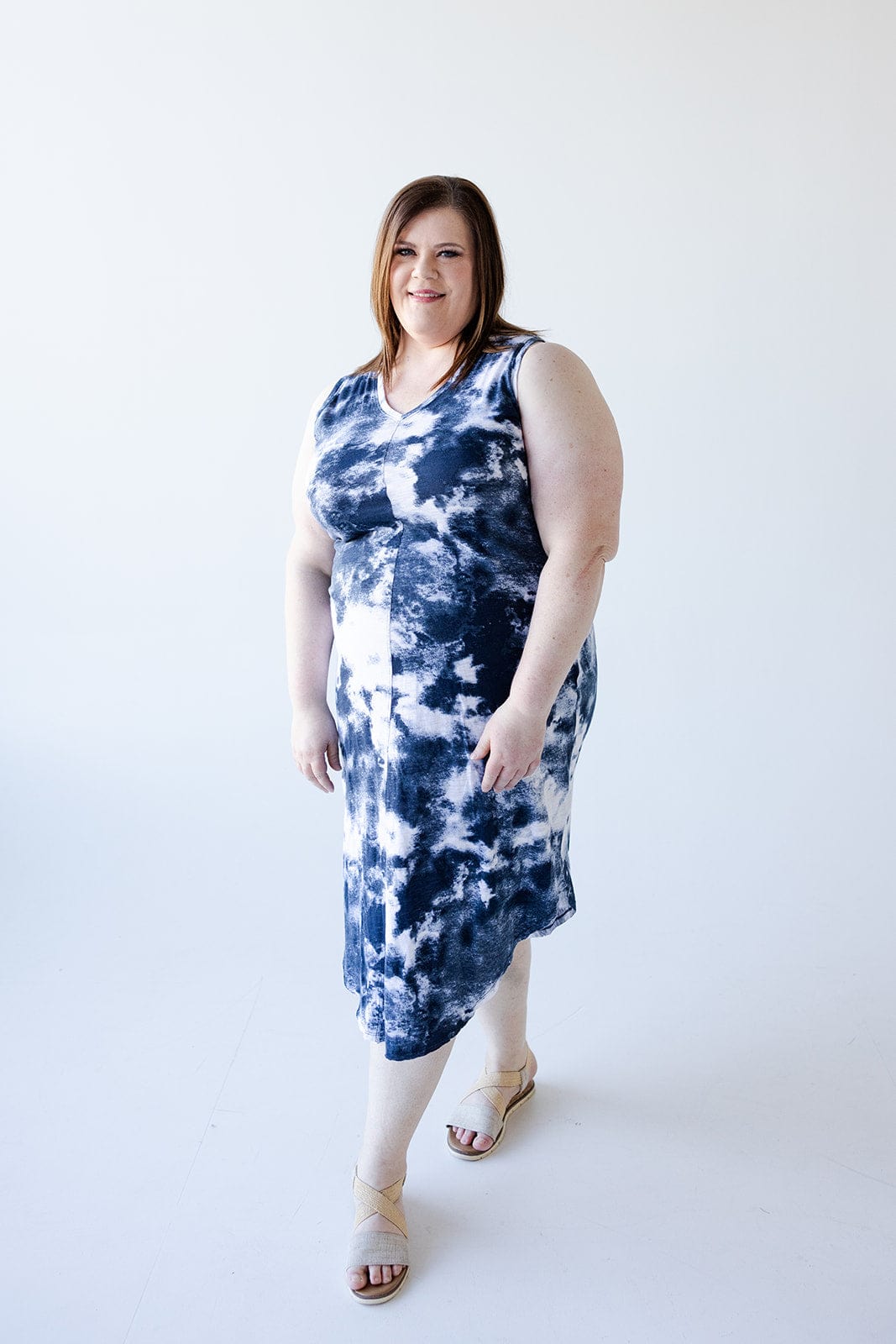 TIE DYE MAXI T-SHIRT DRESS 2x / Marine/ Multi TIE DYE MAXI T-SHIRT DRESS 2x / Marine/ Multi