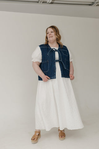 Tie Front Denim Vest – Dark Wash - Love Marlow