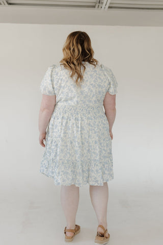 Tiered Flutter Sleeve Dress – Mist Floral - Love Marlow