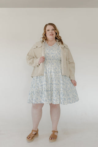 Tiered Flutter Sleeve Dress – Mist Floral - Love Marlow