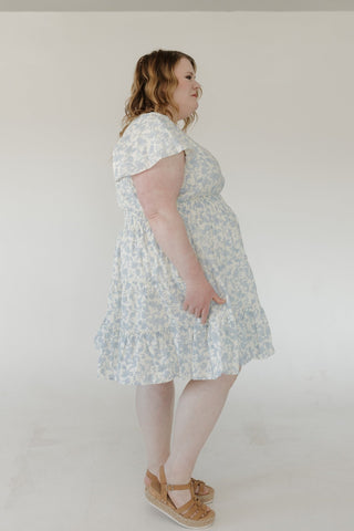 Tiered Flutter Sleeve Dress – Mist Floral - Love Marlow