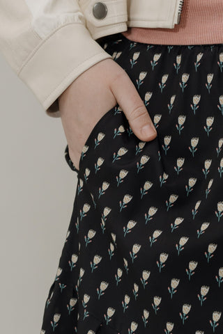 Tiered Maxi Skirt – Tulip Print - Love Marlow