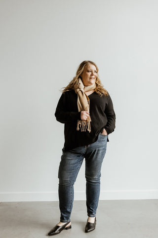 TWO - TONE SCARF IN TAUPE - Love Marlow