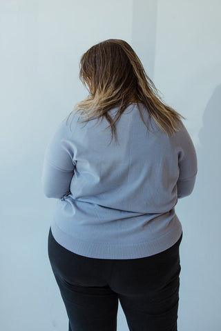 V - NECK FRONT SEAM SWEATER IN PLATINUM - 2x - Love Marlow