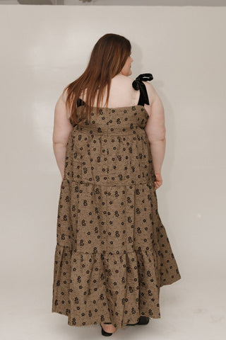 Velvet Tie Strap Tiered Midi Dress – Luxe Sagewood - Love Marlow