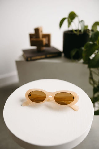 VENICE SUNGLASSES IN TRANSLUCENT BEIGE - Love Marlow