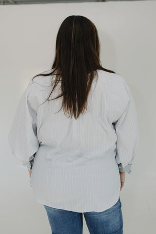 VERTICAL STRIPE BUTTON - UP BLOUSE - Love Marlow