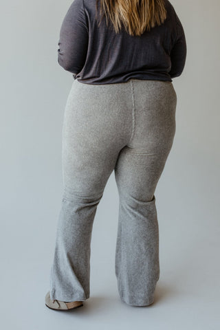 VERTICAL TEXTURE FLARE TREGGING IN GREY - Love Marlow