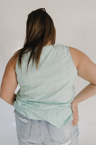 VERTICAL TEXTURED TANK IN MINT - Love Marlow