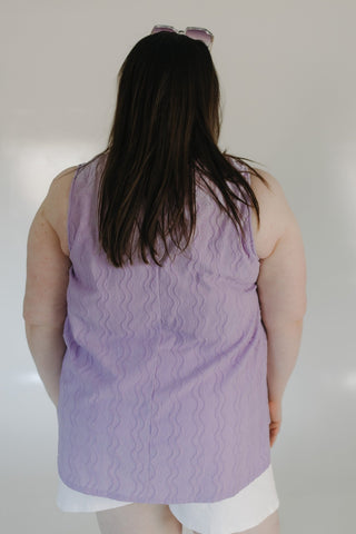 VERTICAL TEXTURED TANK IN MISTY AMETHYST - Love Marlow
