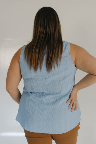 VERTICAL TEXTURED TANK IN MYSTIC HARBOR - Love Marlow