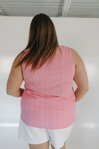 VERTICAL TEXTURED TANK IN SOFT PINK - Love Marlow
