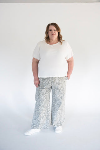 Vervet Leopard Baggy Wide Jeans – Grey - Love Marlowjeans