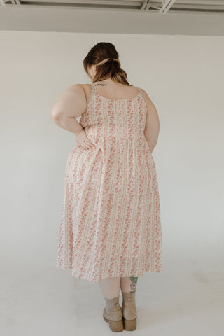 Vintage Floral Tiered Midi Dress – Vintage Rose - Love Marlow