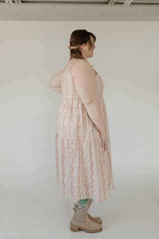 Vintage Floral Tiered Midi Dress – Vintage Rose - Love Marlow