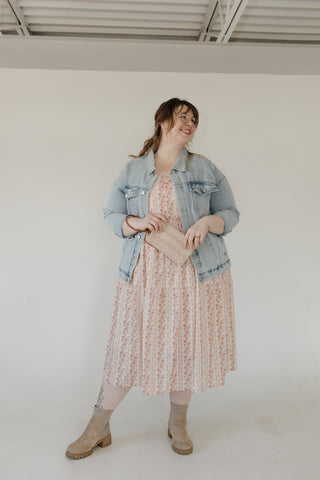 Vintage Floral Tiered Midi Dress – Vintage Rose - Love Marlow