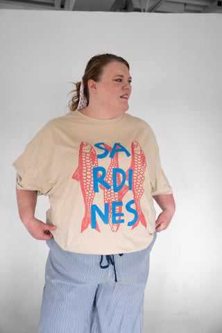 Vintage Sardines Graphic Tee | European Coastal Seaside Shirt Embrace - Love Marlow