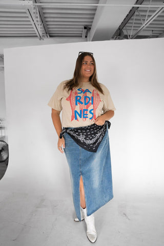 Vintage Sardines Graphic Tee | European Coastal Seaside Shirt Embrace - Love Marlow