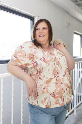 Watercolor Floral Dolman Sleeve Blouse - Love Marlow
