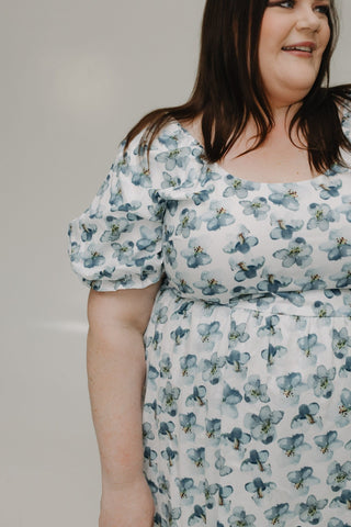 WATERCOLOR FLORAL KNEE LENGTH DRESS - Love Marlow