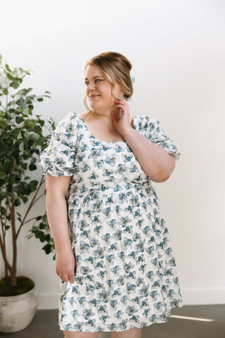 WATERCOLOR FLORAL KNEE LENGTH DRESS - Love Marlow